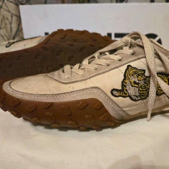 Kenzo Shoes - Kenzo Paris "Tiger" Move Sneakers / Size 39 / Pale Gray and Yellow